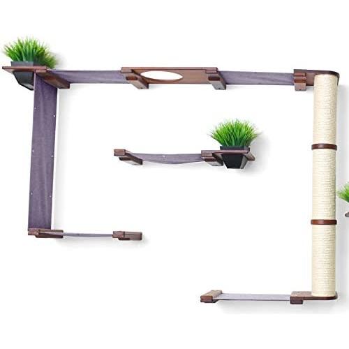 CatastrophiCreations Mini Garden - Multiple Level Cat Hammock and Climbing Activity Center - Wall-Mounted Cat Tree Shelves