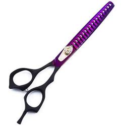 Purple Dragon 7.0/8.0 inch Pet Grooming Hair Cutting Scissors and Dog Chunker Shears - Japan 440C Stainless Steel for Professional Pet Groomer or Family DIY Use