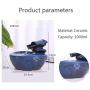 THMY Cat Water Fountain Ultra-Quiet Automatic Circulation Pet Drinking Fountain for Cats & Small Dogs Indoor Outdoor Use 1.0L (Color : Blue)