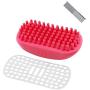 swelldom 2 Pack Dog Bath Brush & Dog Grooming Comb - Dog Deshedding Brush Gently Removes Loose Hair, Shampooing and Massaging Dogs, Cats for Short or Long Hair