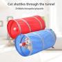 IOSHAPO Cat Tunnel Toy Funny Pet 2 Holes Play Tubes Balls Collapsible Crinkle Kitten Toys Puppy Ferrets Rabbit Play Dog Tunnel Tubes,Red