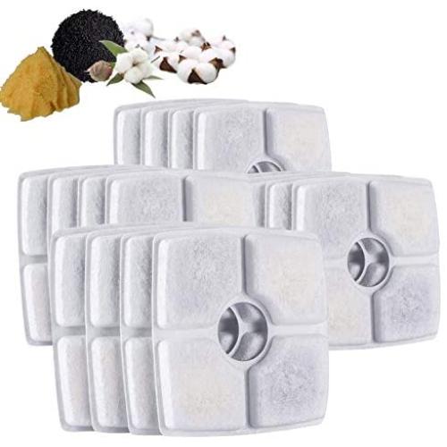 Litviz Pet Fountain Replacement Filters, 16 Pack Cat Water Fountain Filters, Suitable for 84oz/2.5L Automatic Pet Fountain Cat Water Fountain Dog Water Dispenser, Activated Carbon and Resin