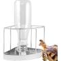 MOCOHANA Reptile Water Bottle Stainless Steel Turtle Automatic Feeders Waterer Pet Dispenser Bottle Corner Food and Water Feeding Dish Bowl for Lizard Tortoise Chameleon