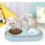 Luck Dawn Double Dog Cat Bowls Water and Food Bowl Set，Detachable Stainless Steel Bowl Automatic Water Dispenser Bottle Pet Feeder for Small or Medium Size Dogs Cats Puppy Kitten Rabbit