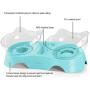 MILIFUN Elevated Double Cat Dog Bowls, Pet Food Water Bowl with 15°Tilted Raised, Pet Feeding Bowl for Cats and Small Dogs Blue