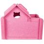 GEX Cat House Indoor Condos Felt Furniture Large Box 23.6 x 15.6 x 20.5Inch with Windows for Pets/Cats with Soft Cat Bed Mat (Pink)