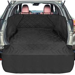 F-color SUV Cargo Liner for Dogs, Upgraded Waterproof Pet Cargo Cover with Full Side Flap Protector, Dog Seat Cover Mat for SUVs Sedans Vans with Bumper Flap, Non-Slip, Large Size Universal Fit