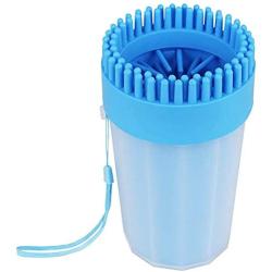 None branded 2 in 1 Dog Paw Washing Cup, Portable Dog Foot Pet Paw Washer/Cleaner with Top Brush and Inside Bristles for Muddy Paws