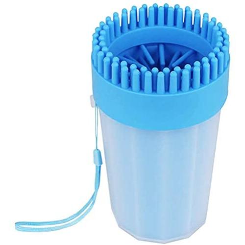 None branded 2 in 1 Dog Paw Washing Cup, Portable Dog Foot Pet Paw Washer/Cleaner with Top Brush and Inside Bristles for Muddy Paws