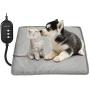 OMORC Pet Heating Pad, 12V Safe Cat Heating Pad with 3 Level Timer & Temperature Settings & 2 Replaceable Cover, Auto Power-off Built-in Thermostats and Anti-Bite Tube, 18'' x 18'' Mat for Dog Cat Pets