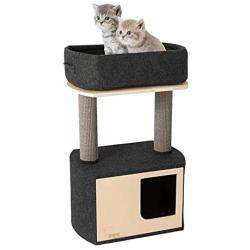 Cozy Cat Condo, Cat Tree Tower, Sisal Scratching Post, Thick Felt Perch, for Indoor Kitten Activity