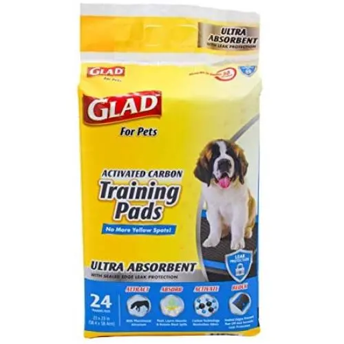 Glad for Pets Heavy Duty Ultra-Absorbent Activated Charcoal Puppy Pads with Leak-Proof edges | Pee Pads for Dogs Perfect for Training New Puppies Glad for Pets Heavy Duty Ultra-Absorbent Activated Charcoal Puppy Pads with Leak-Proof edges | Pee Pads for Dogs Perfect for Training New Puppies