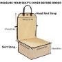 Pettom Pet Bucket Seat Cover Booster Seat 2 in 1 Deluxe Dog& Cat Front Seat Cover for Cars Non- Slip Backing Waterproof (Beige)