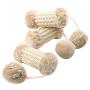ocijf179 Cat Toy Pet Cat Kitten Sisal Post Pompom Sound Scratcher Interactive Play Scratching Toy - Linen Color