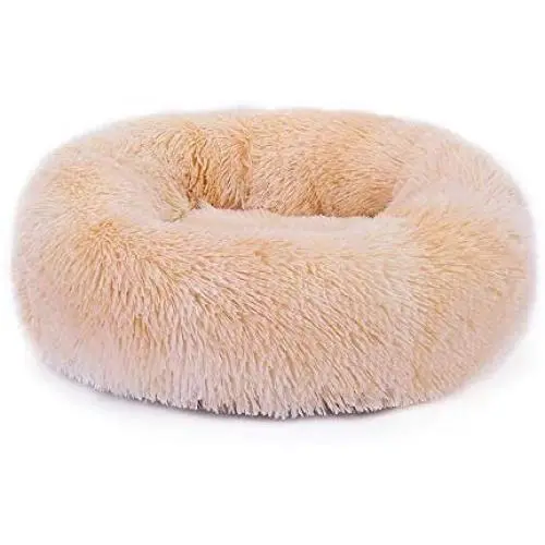 Donut Cat Bed, Faux Fur Washable Bed for Cats, Marshmellow Cat Dog Round Bed, Calming Self Warming Cuddler Cat Bed Donut Cat Bed, Faux Fur Washable Bed for Cats, Marshmellow Cat Dog Round Bed, Calming Self Warming Cuddler Cat Bed