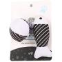ocijf179 Pet Toy Cat Plush Mouse Ball Fish Shape Kitten Toy Bite-Resistant Molar Pet Supplies - Black White