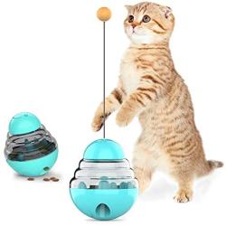 PAOPO Cat Slow Feeder Ball,Cat Food Dispenser Slow Eating Interactive Cat Toy Ball Detachable Tumbler Shaped Pet Treat Ball