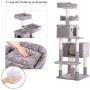 Hey-brother 60 inches Multi-Level Cat Tree Condo Furniture with Sisal-Covered Scratching Posts, 2 Plush Condos, 2 Plush Perches, for Kittens, Cats and Pets