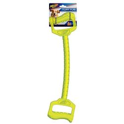 Nerf Dog 2-Handle Tug Dog Toy, Lightweight, Durable and Water Resistant, 19 Inches, for Medium/Large Breeds, Single Unit, Green