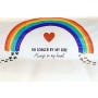 Catrageous Pet Memorial Blanket - Over The Rainbow Bridge Bereavement Gift for Dog or Cat Loss - with Comforting Heartfelt Sentiment and Colorful Pawprints