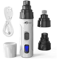Razoo Dog Nail Grinder with Two Speed – Professional Electric Pet Nail Trimmer for Cats, Large, Medium & Small Dogs - Painless Paw Smoothing, Grooming, Trimming Tool – Rechargeable, Low Noise & Quiet