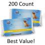 DOG GROOMING WIPES Hypoallergenic All-Natural Dog Wipes. LARGE SIZE 200 count, Unscented, Smooth, Hydrating, Deodorizing PET CAT DOG WIPES with Aloe Vera Lotion & Vitamin E for SOOTHING ENTIRE BODY!