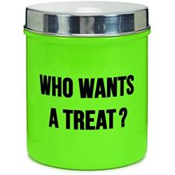 Proselect Chitchat Stainless Steel Dog Treat Canister, Green, 40 oz