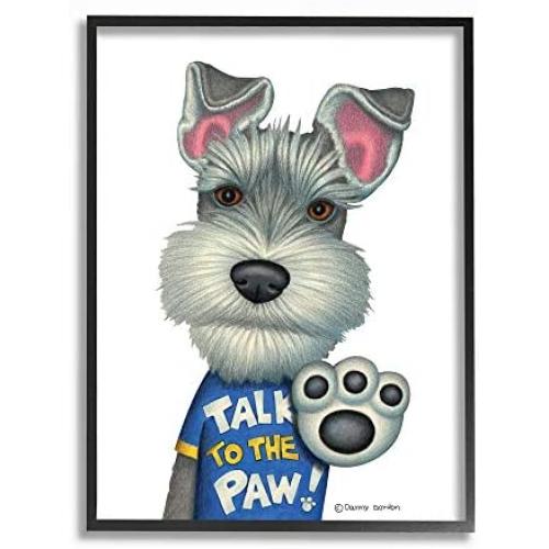 Stupell Industries Sassy Scotty Dog Talk to The Paw Quote Family Pet Wall Art, 24 x 30, White