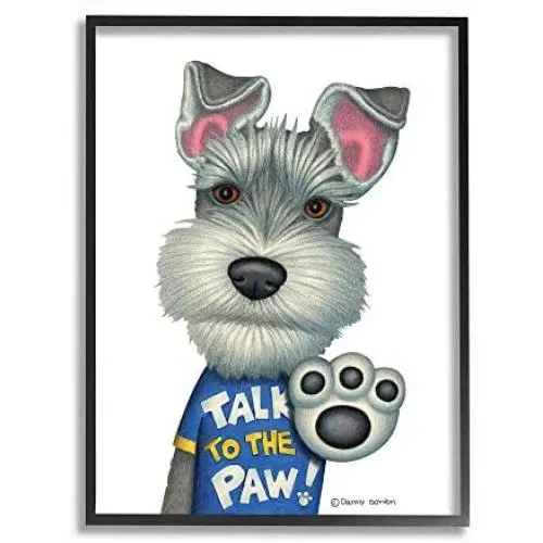 Stupell Industries Sassy Scotty Dog Talk to The Paw Quote Family Pet Wall Art, 11 x 14, White