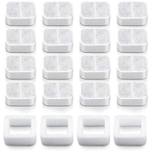 VinDox Ceramic Cat Water Fountain Replacement Filters for IPETTIE Tritone/Fiumi/Vekonn Ceramic Pet Fountain, Cats and Dogs Water Fountain (20)