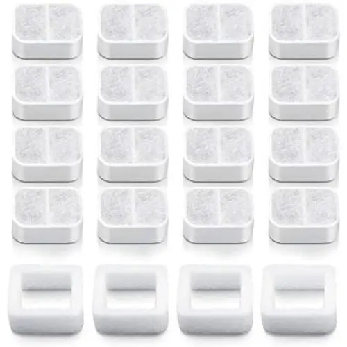 VinDox Ceramic Cat Water Fountain Replacement Filters for IPETTIE Tritone/Fiumi/Vekonn Ceramic Pet Fountain, Cats and Dogs Water Fountain (20)