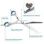 HIPIPET Dog Grooming Scissors Stainless Steel Professional Anti-Rust Shears Set Pet Grooming Scissors for Dogs/Cats