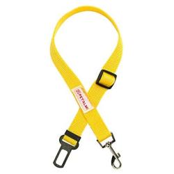 PET’ALMI Car Seatbelt for Dog Car Seat Belt for Pets Adjustable Labrador Safety Belt Quick & Easy Leads Installation with Any Pet Harness Through Swivel Carabiner Strong Yellow Seat Belt