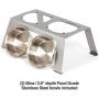 PetFusion Elevated Dog Bowls, Cat Bowls -- Premium anodized Aluminum feeder (Short 4'', Tall 8'' options). US FOOD GRADE Stainless Steel raised bowls