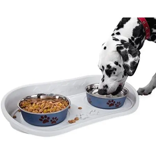 PETMAKER Non Skid Pet Bowl Tray grey, Original PETMAKER Non Skid Pet Bowl Tray grey, Original
