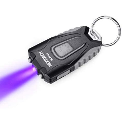 UV Flashlight, NEXTORCH Mini USB Rechargeable 365nm Blacklight Flashlight Keychain 2 in 1 UV Light & White Light Pocket Flashlight Pet Urine Detector Cat Dog Dry Stains Bed Bug Ultraviolet Flashlights