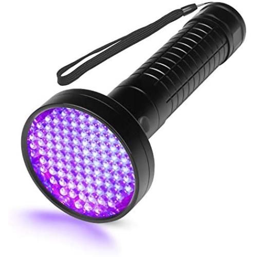 UV Black Light Flashlight, 100 LED High Power 395 nM Ultraviolet Flashlights UV blacklight Detector for Dog Urine, Pet Stains and Bed Bug, Matching with Pet Odor Eliminator