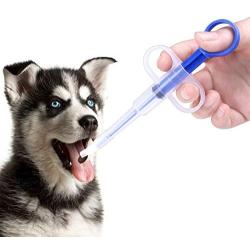 Whasin Pet Medicine Syringe, Professional Pet Pill Popper for Dogs and Cats, Reusable Pet Pill Gun with 2 Soft Silicone Tips, Medical Feeding Dispenser for Young and Small Animals