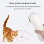 Jiaboyu Cat Laser Toy Automatic,Interactive Toy for Kitten/Dogs - USB Charging / Battery Powered , Placing High,5 Random Pattern,Automatic On/Off and Silent, Fast/ Slow Light Flashing Mode, white