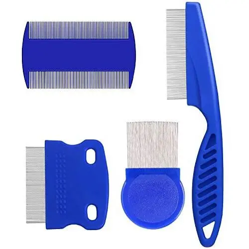 BEATURE 4 Pieces Pet Supplies Combs, Dog Accessories, Grooming Combs for Cats Dogs, Tear Stain Remover Comb Set, Fine Tooth Stainless Steel Hair Combs Remove Float Hair and Dandruff (Blue) BEATURE 4 Pieces Pet Supplies Combs, Dog Accessories, Grooming Combs for Cats Dogs, Tear Stain Remover Comb Set, Fine Tooth Stainless Steel Hair Combs Remove Float Hair and Dandruff (Blue)