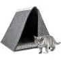 OPPODREAM Felt Cat House, 2 in 1 Cat House for Indoor, Foldable Pet House for Small and Medium Cats or Dogs, Gray OPPODREAM Felt Cat House, 2 in 1 Cat House for Indoor, Foldable Pet House for Small and Medium Cats or Dogs, Gray