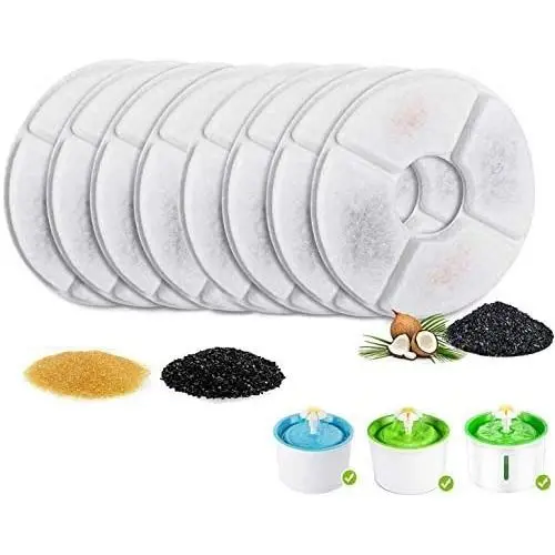Cat Fountain Filter, Pet Water Fountain Filters, Activated Carbon and Resin Cat Flower Fountain Filter with for 54oz/1.6L Automatic Pet Fountain Cat Water Fountain Dog Water Dispenser