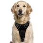 Dog Harness No Pull Adjustable Reflective Pet Harness Easy Control Handle Oxford Soft Mesh Vest for Small Medium Large Dogs Walking Training Running with 2 Leash Clips, Black