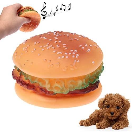 Yhytbhsh Hamburger Shape Plastic Pet Toys with Whistle for Dogs/Cats FFIIKIF