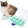 Anti-Scratch Cat Boots Gloves, 4 Pcs Soft Adjustable Silicone Kitty Nail Cover, Pet Care Grooming Anti Scratching Shoes for Bathing, Nail Clipping, Ears Cleaning, Checking, Feeding Medicine, Treatment