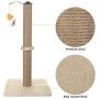 Akarden Cat Scratching Post, 360 Degree Roating Cat Claw Scratcher with Hanging Ball, Cat Furniture, Soft Smooth Plush, 26.3 in Height