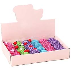 ocijf179 Pet Toy 24Pcs/Set Cat Toy String Knotted Ball Mouse Molar Anti-bite Gift Box Pet Supply - Random Color