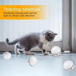 Unibelin Smart Interactive Cat Toy Ball- Pet Toy Self Rotation Rolling Ball USB Rechargeable Cat Light Toy Built-in LED Light for Cat Kitty Exercise Chase Play