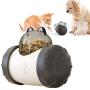 Pet Feeder Toys Swaying Dog and Cat Food Dispensing Pet Treat Leakage Slow Feeder Swing Bear Interactive Chase Toy (Black)