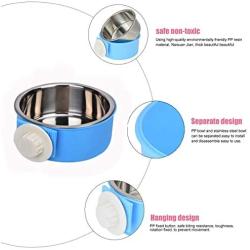 Yusenpet Cage Feeder Bowl for Small Pet, Food Water Feeder Bowl Dish with Bolt Holder for Pet Dog Cat Bird